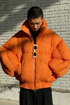 CHENPENG Orange Pleated Puffer Jacket CP20AWJ015